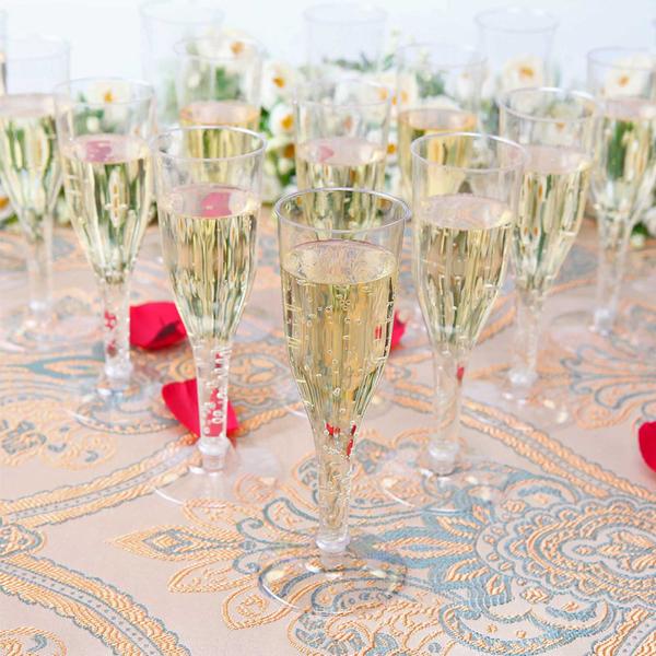 12 pcs 4.7 oz. Clear Tall Disposable Champagne Flutes