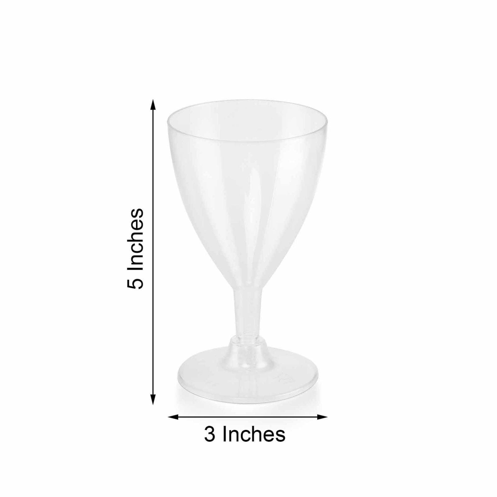 12 pcs 6 oz. Clear Classic Hollow Stem Disposable Wine Glasses