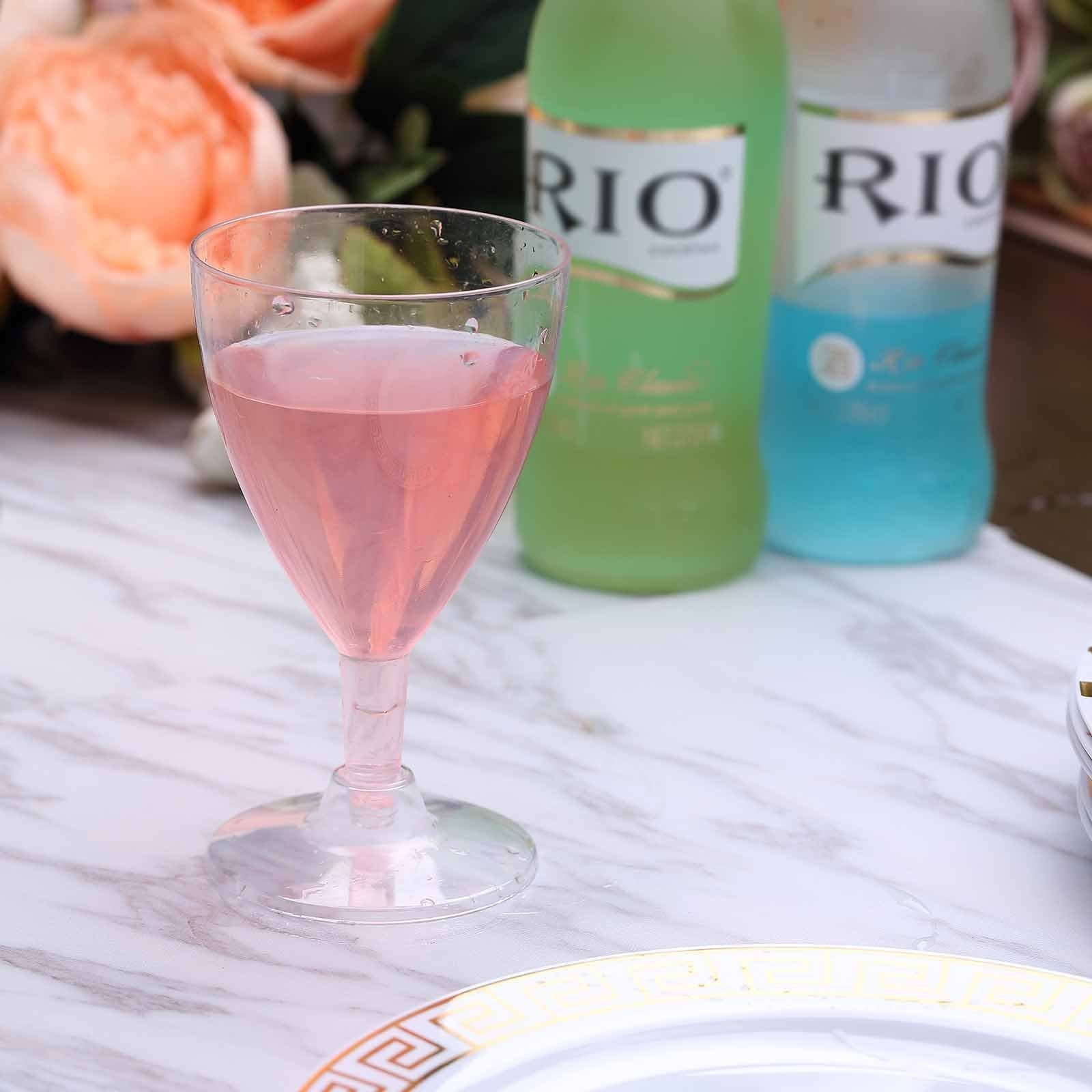 12 pcs 6 oz. Clear Classic Hollow Stem Disposable Wine Glasses