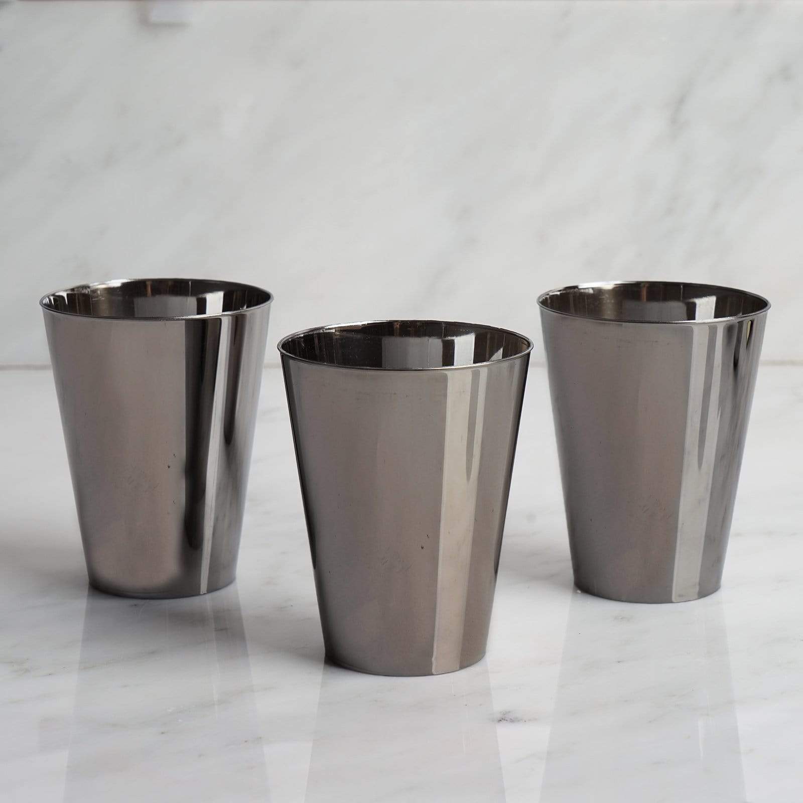 12 pcs 7 oz. Silver Disposable Plastic Party Wine Cups