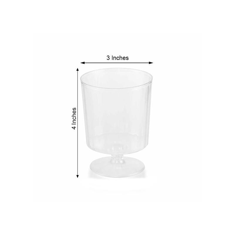 12 pcs 8 oz. Clear Plastic Disposable Wine Glasses