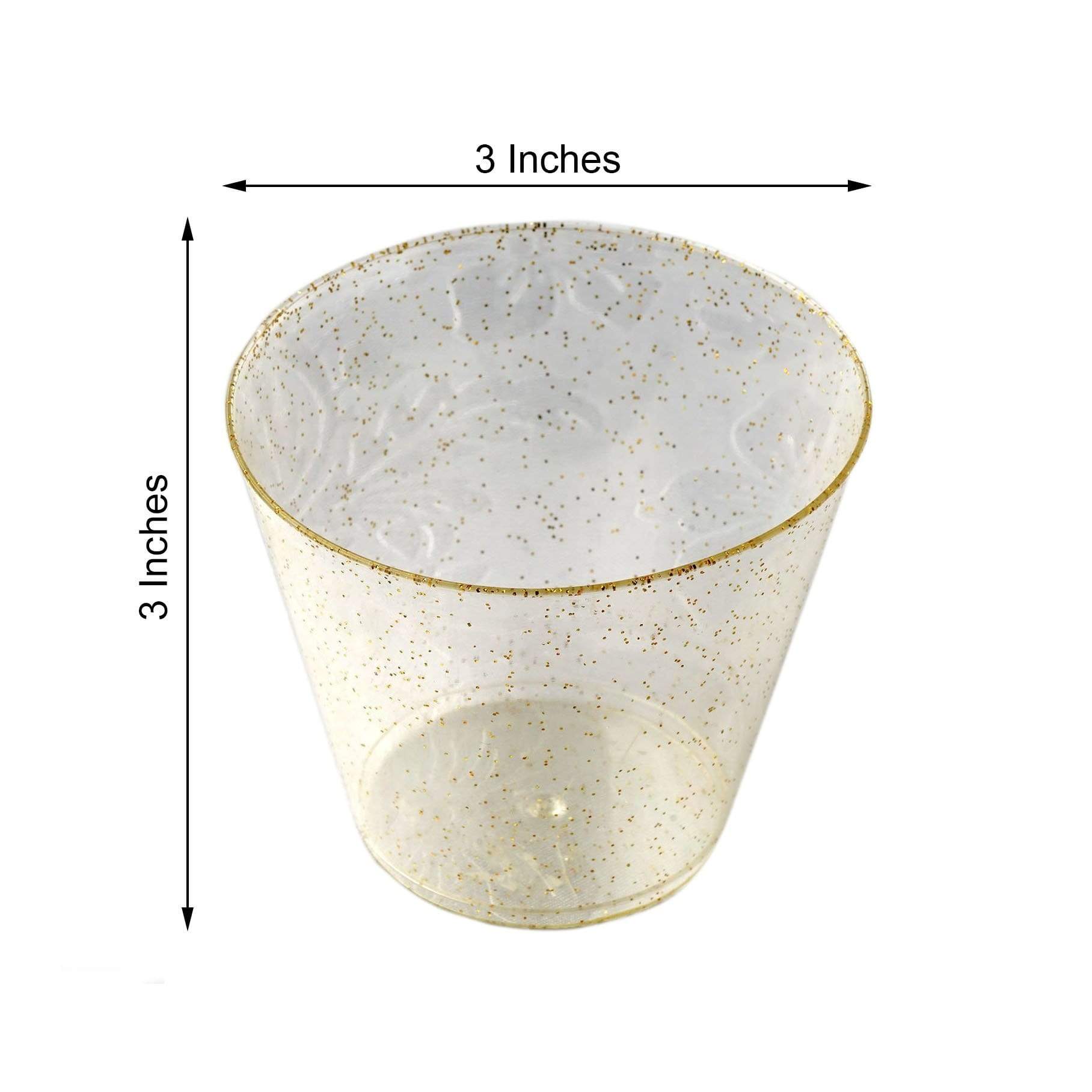 12 pcs 9 oz. Glittered Disposable Plastic Wine Cocktail Glasses