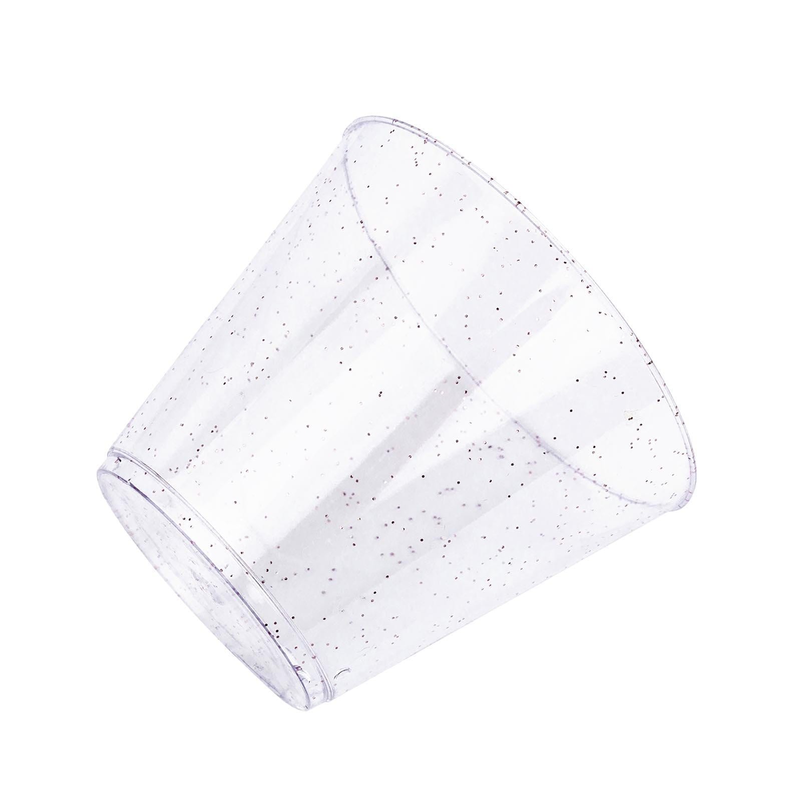 12 pcs 9 oz. Glittered Disposable Plastic Wine Cocktail Glasses
