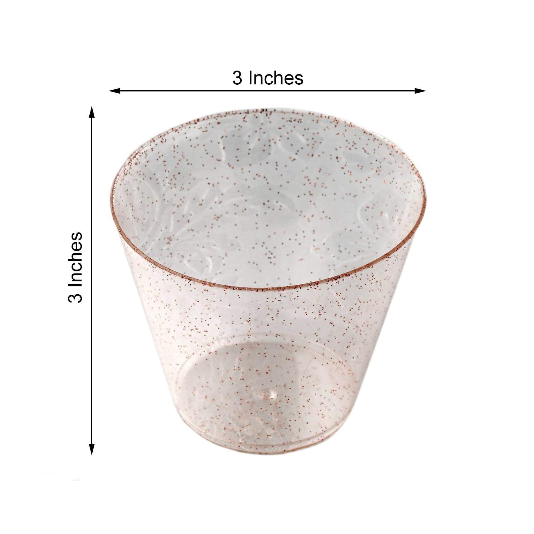 12 pcs 9 oz. Glittered Disposable Plastic Wine Cocktail Glasses