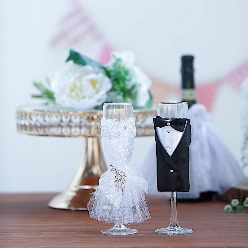 2024 2pcs Rhinestone Champagne Glasses Wedding Toasting Glasses