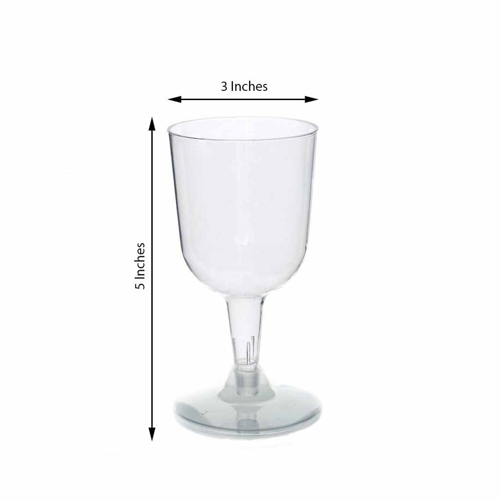 20 Pcs 6 oz. Clear Plastic Disposable Wine Cups