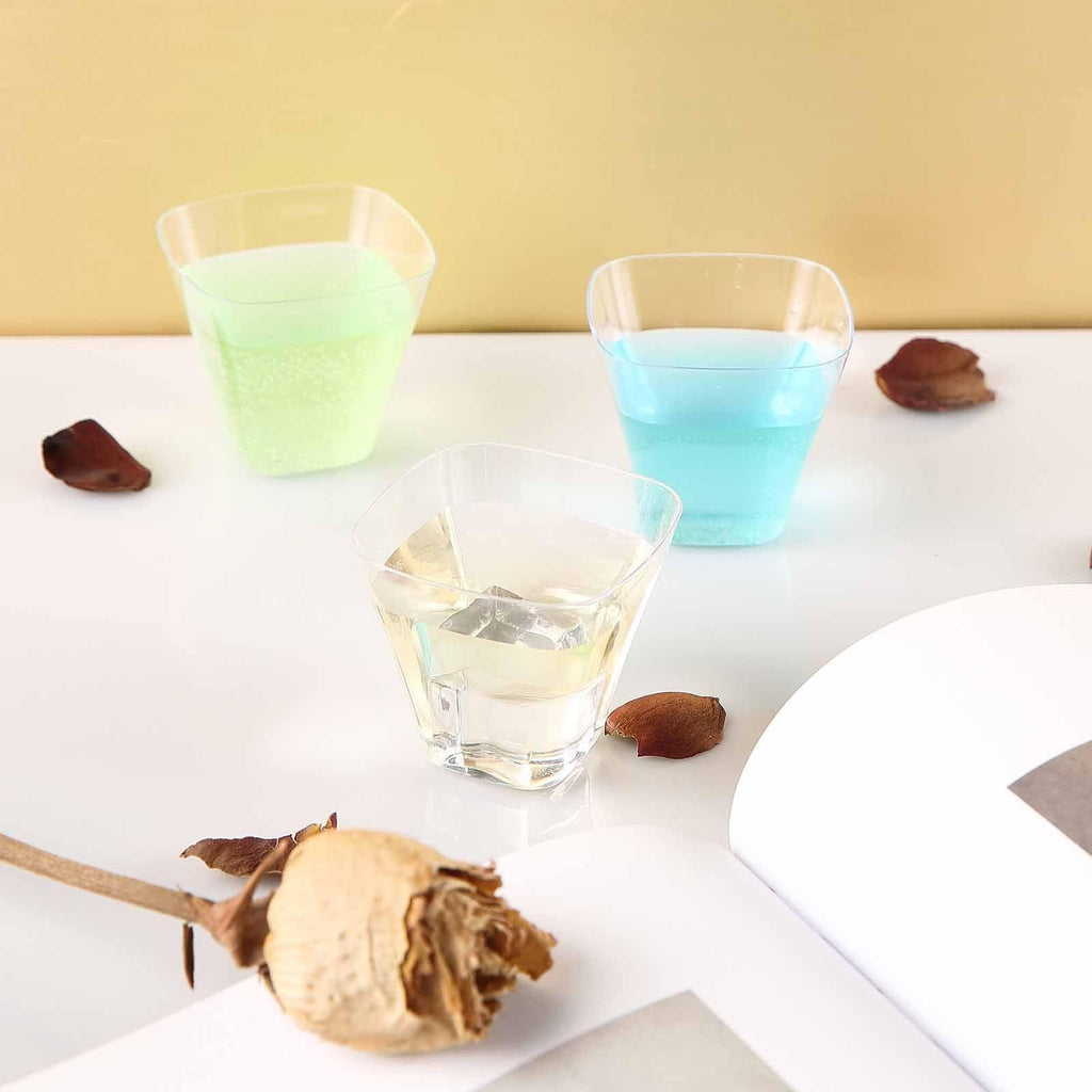 24 pcs 4 oz. Clear Disposable Plastic Drink or Dessert Cups Glasses