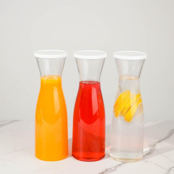 Plastic Juice Carafe with Lids (Set of) 3oz Carafes for Mimosa Bar