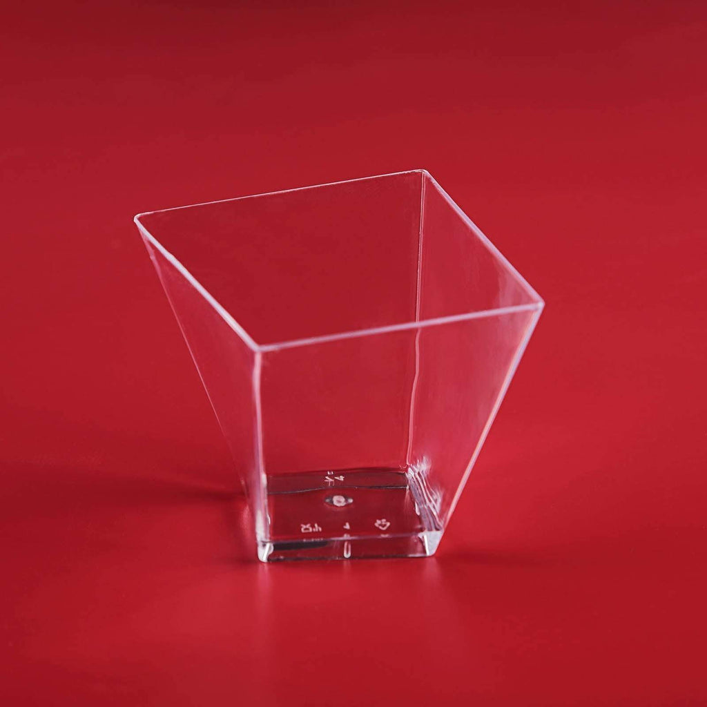 50 pcs 2 oz. Clear Plastic Square Disposable Mini Cups