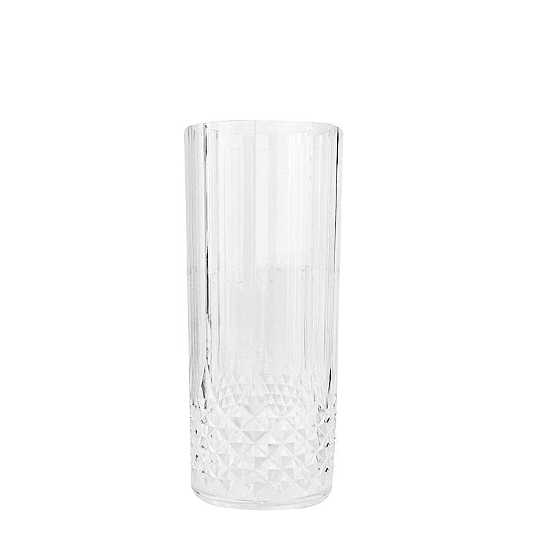 6 Crystal 14 oz Plastic Disposable Drinking Glasses