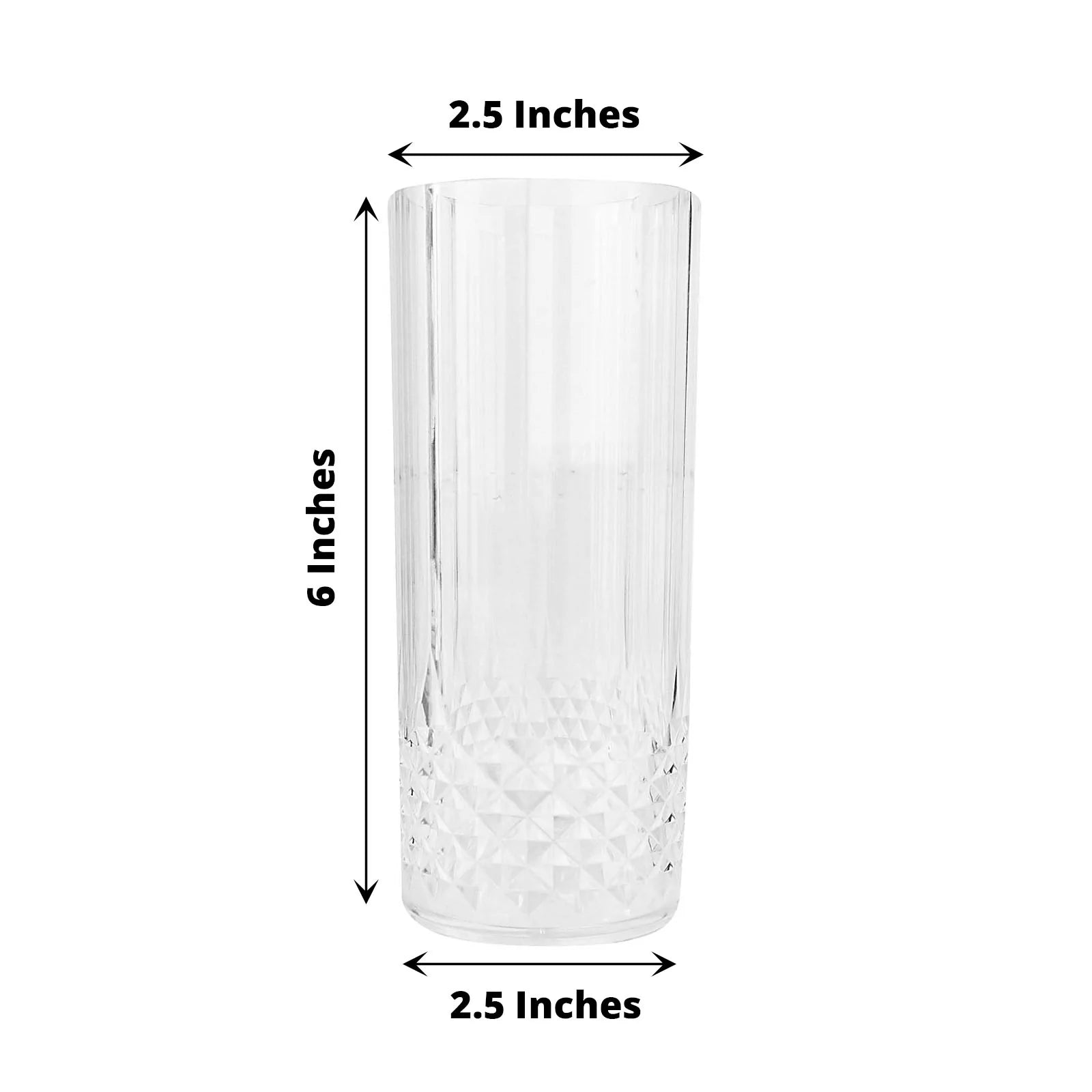 6 Crystal 14 oz Plastic Disposable Drinking Glasses