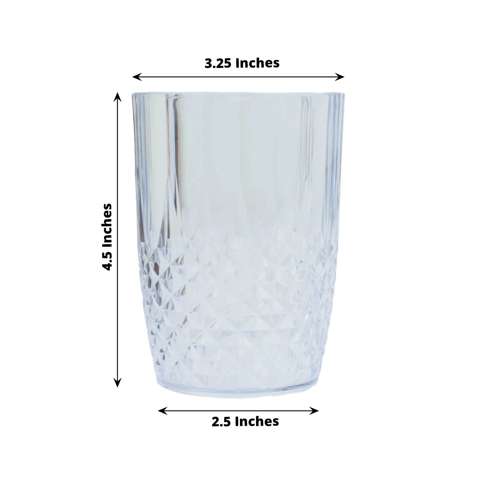 6 Crystal 16 oz Plastic Disposable Drinking Glasses Tumblers