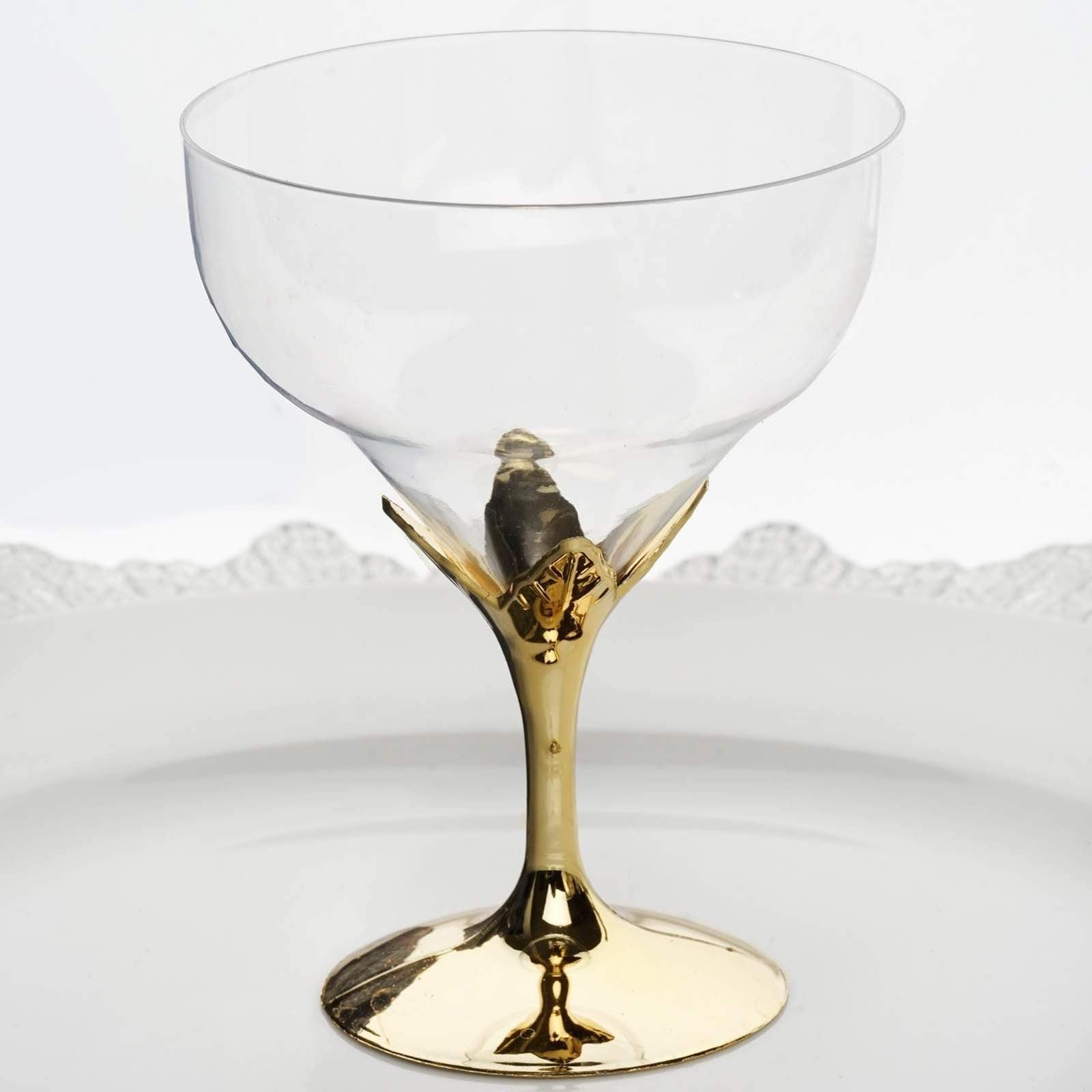 6 Disposable Plastic Party Wedding Wine Goblets Glasses