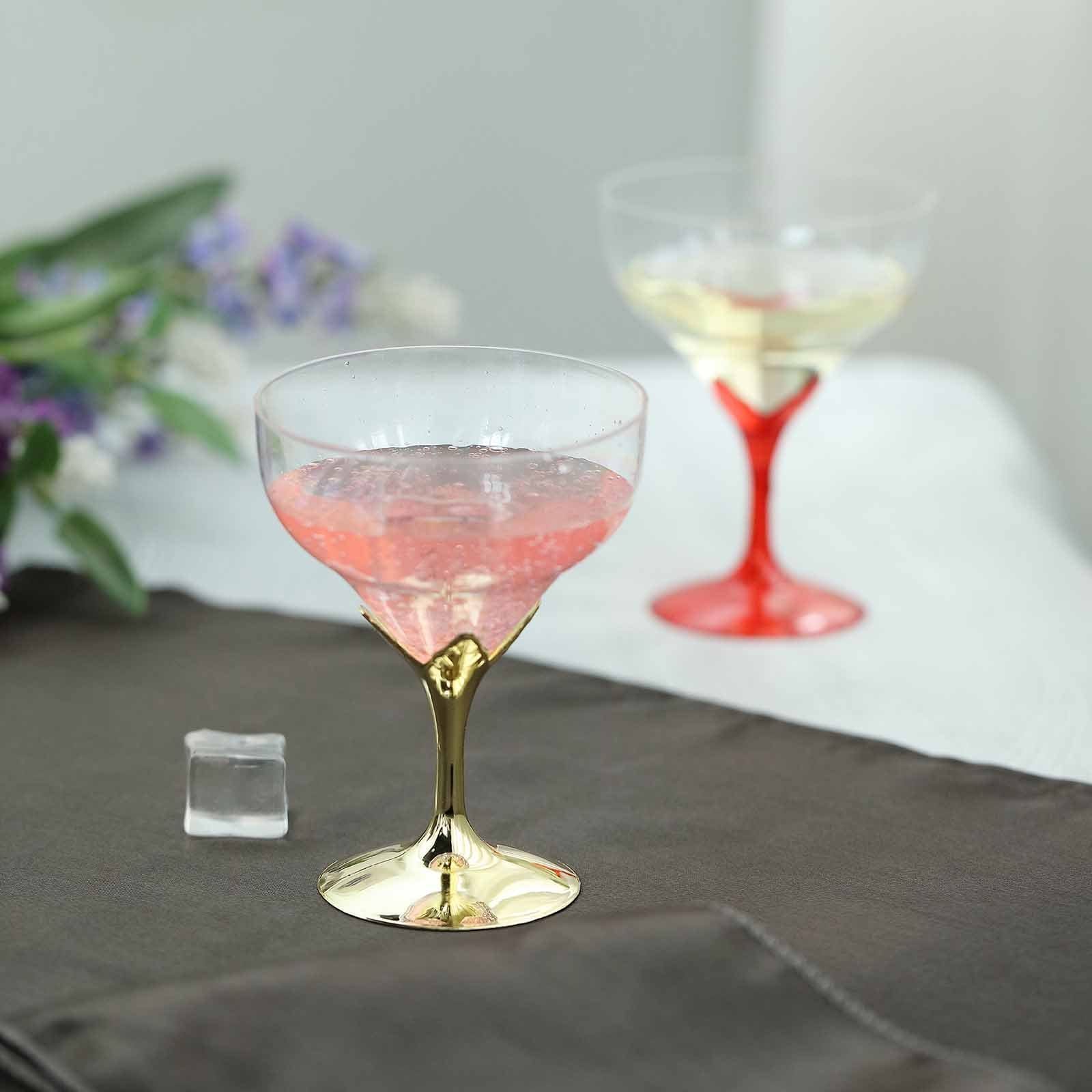 6 Disposable Plastic Party Wedding Wine Goblets Glasses