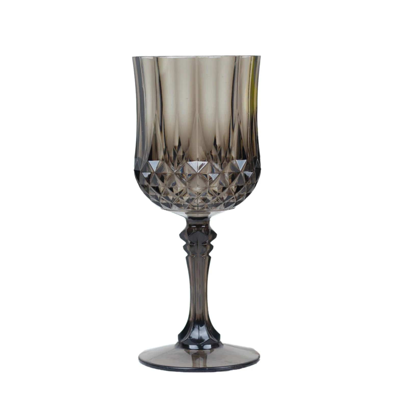 6 Disposable 8 oz Crystal Cut Goblets Plastic Wine Glasses