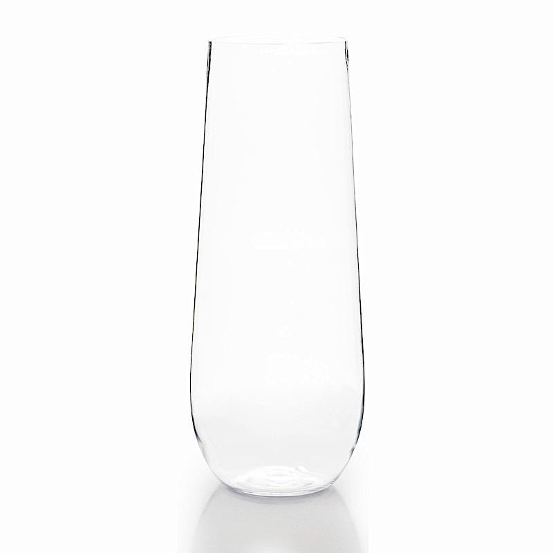 6 pcs 9 oz Clear Disposable Plastic Champagne Stemless Glasses