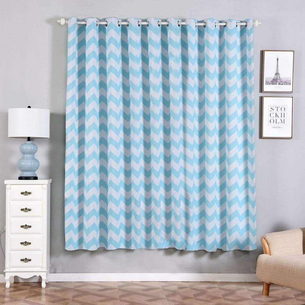 Grey Chevron Window Curtains