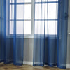 52 x 108-Inch Navy Blue Sheer Organza Backdrop Window Drapes Curtains Panels