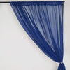 52 x 108-Inch Navy Blue Sheer Organza Backdrop Window Drapes Curtains Panels