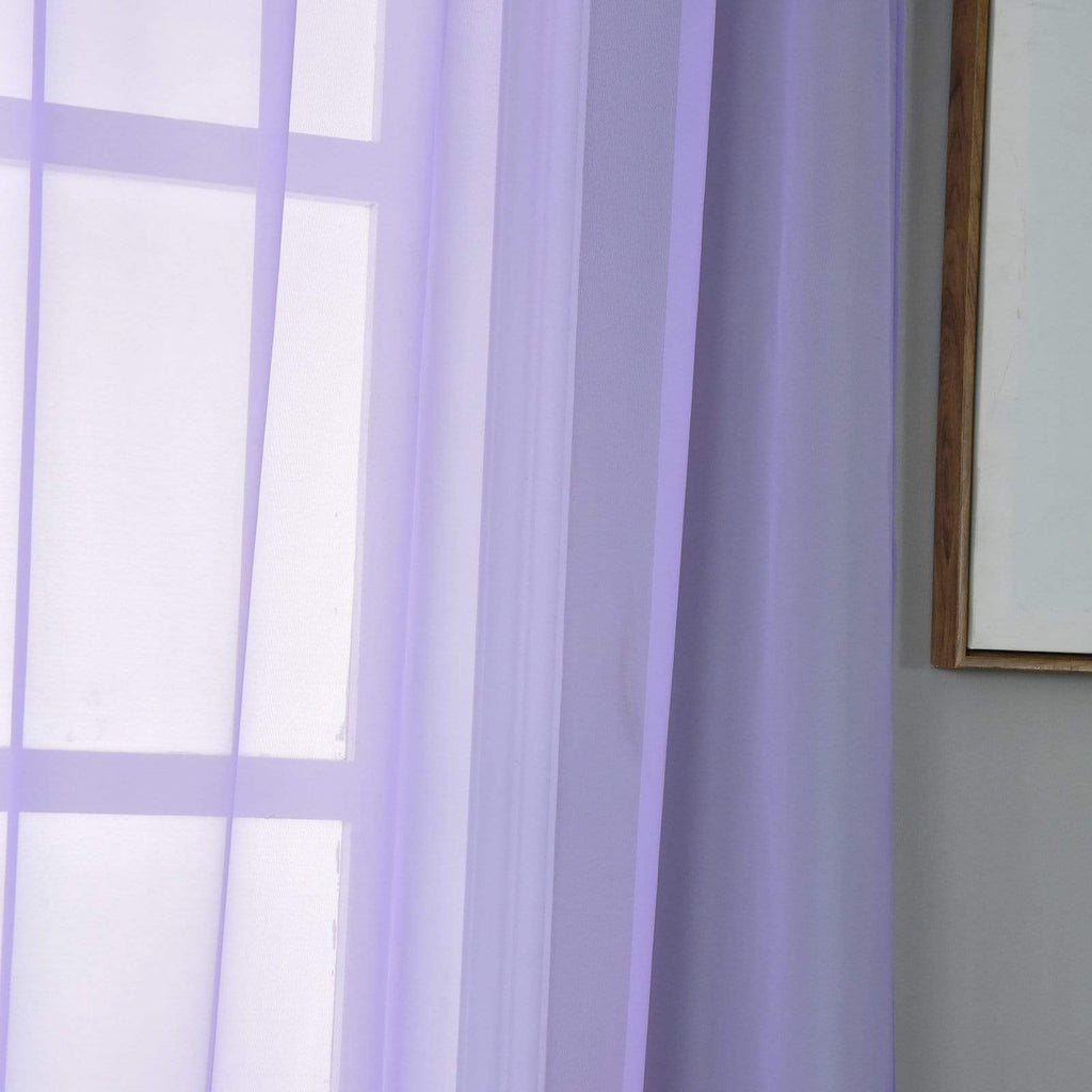 52 x 108-Inch Lavender Sheer Organza Backdrop Window Drapes Curtains Panels