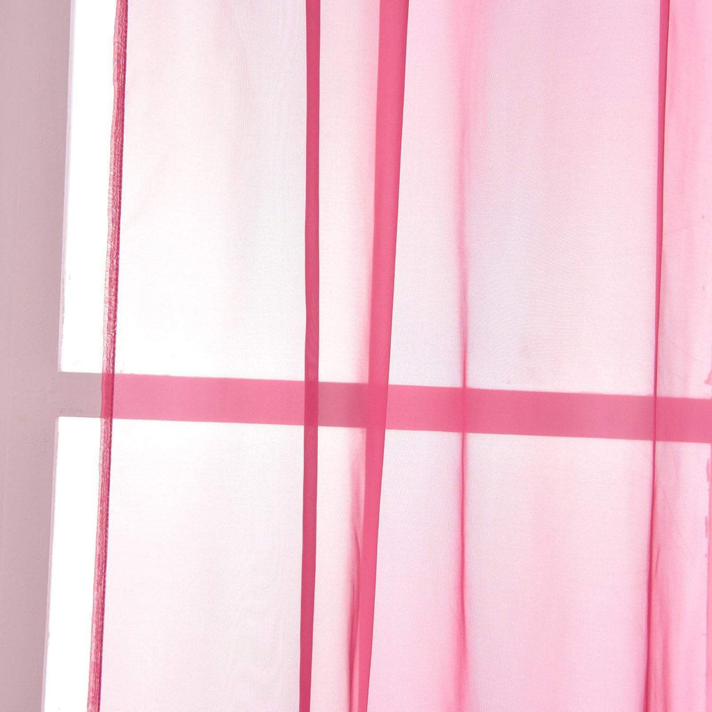 52 x 108-Inch Fuchsia Sheer Organza Backdrop Window Drapes Curtains Panels