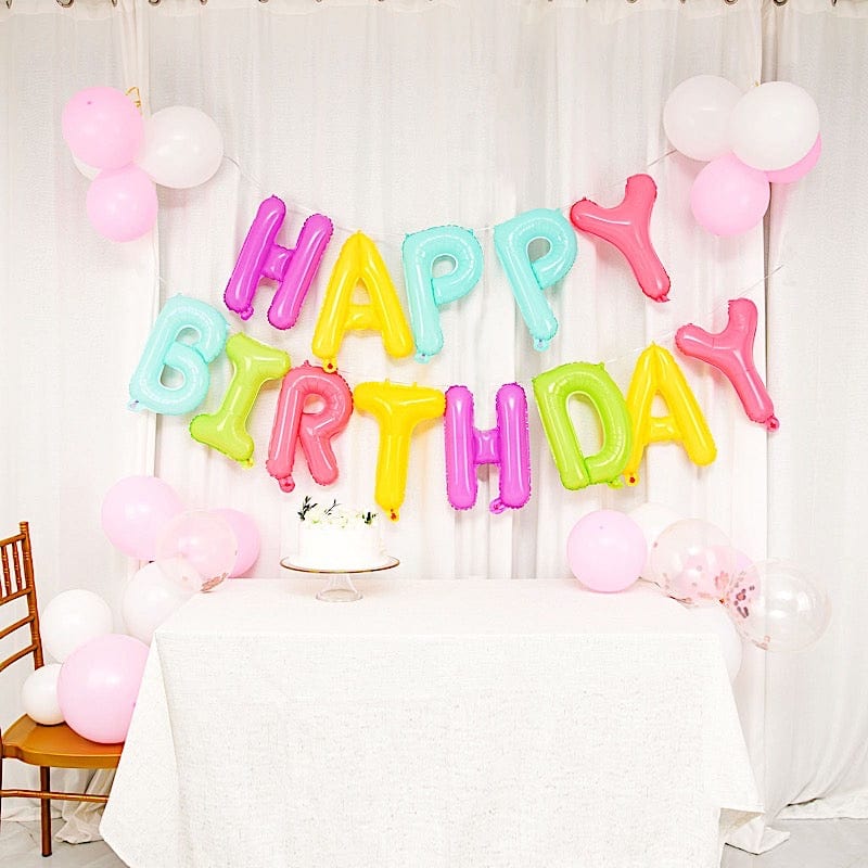 Assorted 13 in Happy Birthday Mylar Foil Balloon Banner