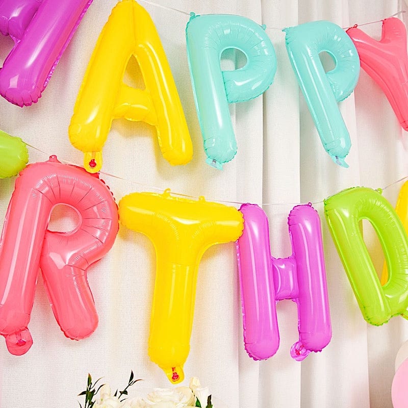 Assorted 13 in Happy Birthday Mylar Foil Balloon Banner