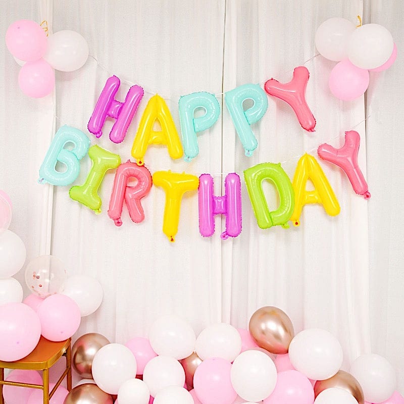 Assorted 13 in Happy Birthday Mylar Foil Balloon Banner