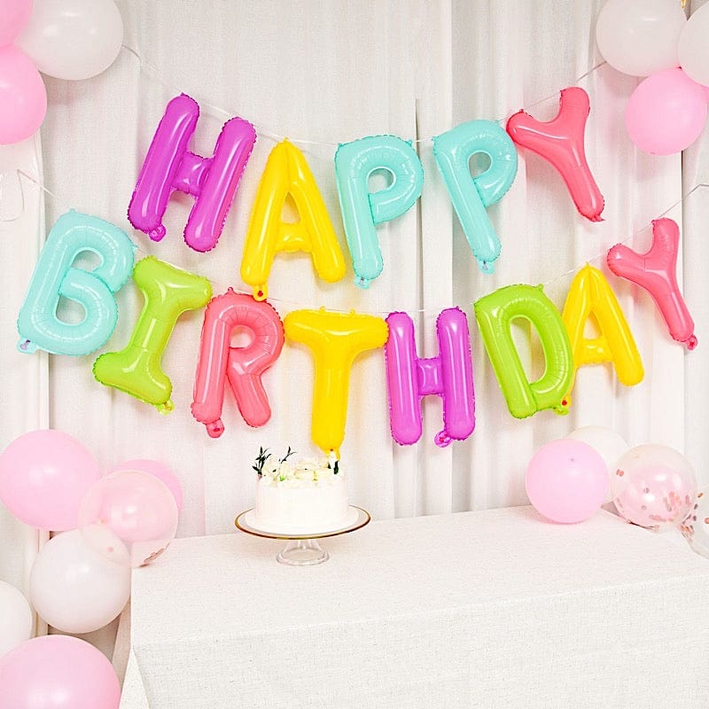 Assorted 13 in Happy Birthday Mylar Foil Balloon Banner