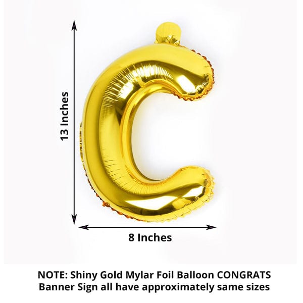 Gold 13 in Congrats Mylar Foil Balloon Banner