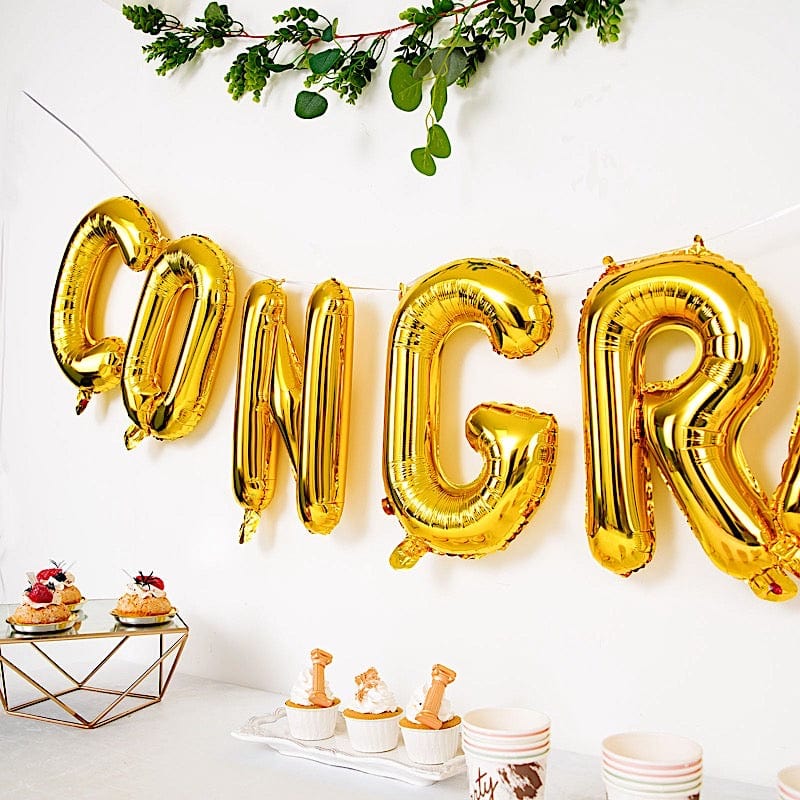 Gold 13 in Congrats Mylar Foil Balloon Banner