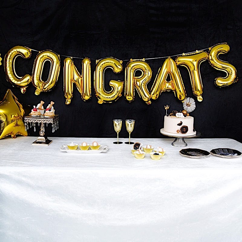 Gold 13 in Congrats Mylar Foil Balloon Banner