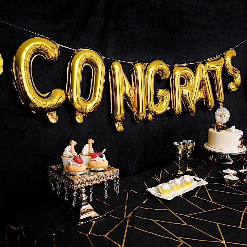 Gold 13 in Congrats Mylar Foil Balloon Banner