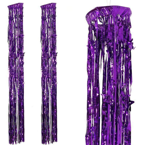10" x 80" Purple Metallic Foil Fringe Shiny Chandelier
