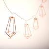 11 ft 20 LED Rose Gold Metal Geometric Prism Fairy Lights Battery Operated Garland