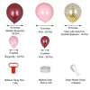 110 Balloons Pink Clear Burgundy Wedding Garland Arch Decorations Tools Kit Set