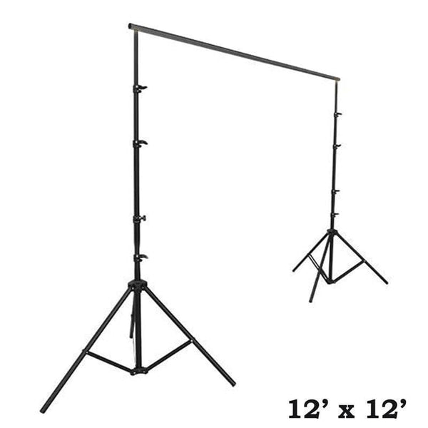 12 feet x 12 feet Black Large Photo Backdrop Stand Kit