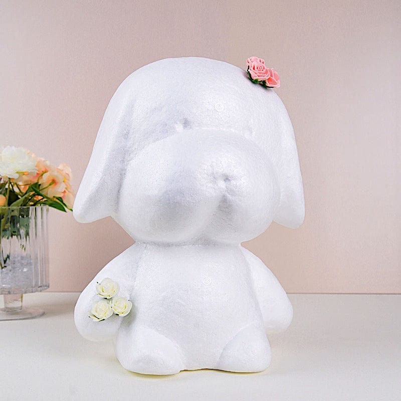 12 in White Craft Foam Puppy 3D Animal Model DIY Decoration