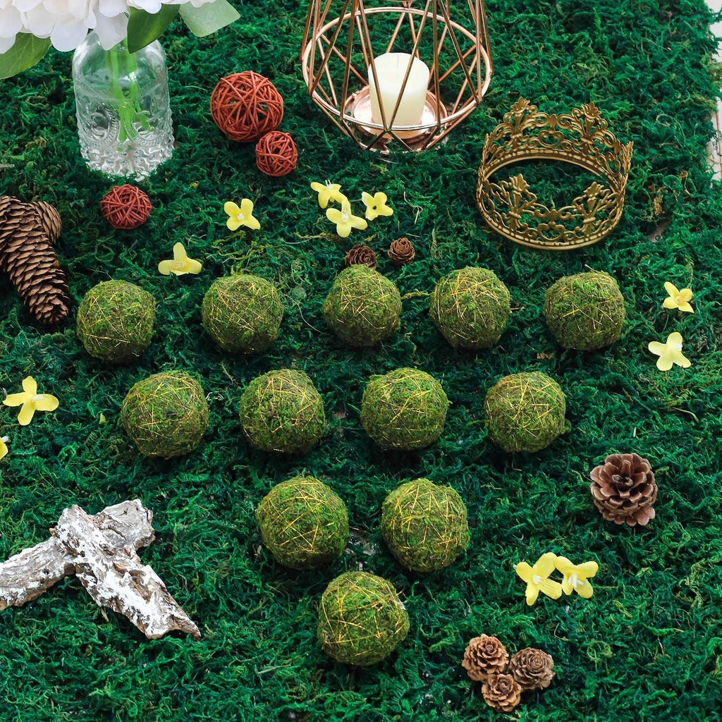 Yunsailing Set of 36 Natural Green Moss Decoration Balls, Handmade Moss  Ball Spheres, Moss Vase Fillers for Christmas Garden Home Wedding Party