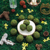 12 pcs 2 in Green Natural Moss Balls with Gold String Orbs Vase Filler Set