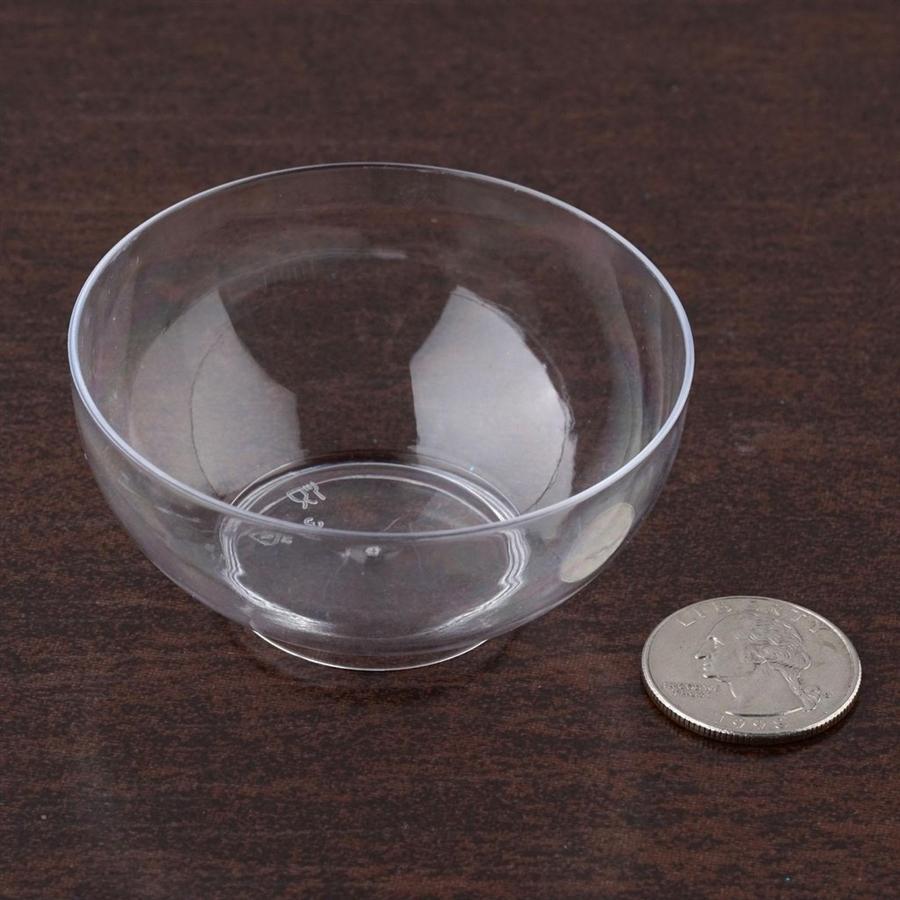 12 pcs 4 oz. Clear Plastic Round Disposable Mini Bowls