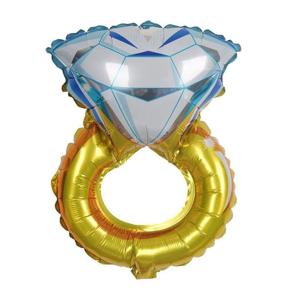 12" tall Diamond Engagement Shaped Wedding Ring Foil Balloon