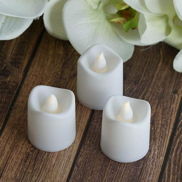 12 White Flameless LED Battery Operated Tealight Candles Lights