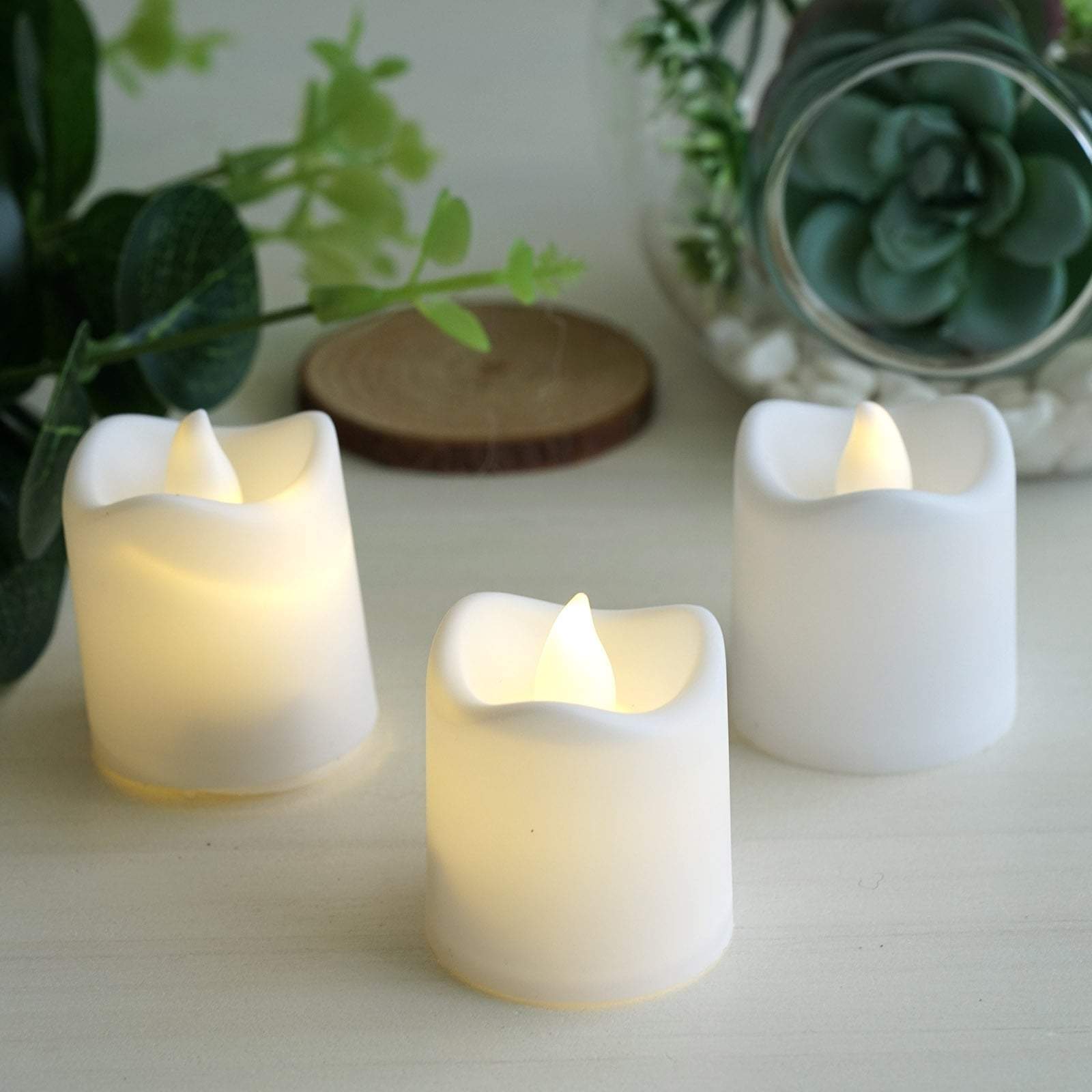 12 White Flameless LED Battery Operated Tealight Candles Lights