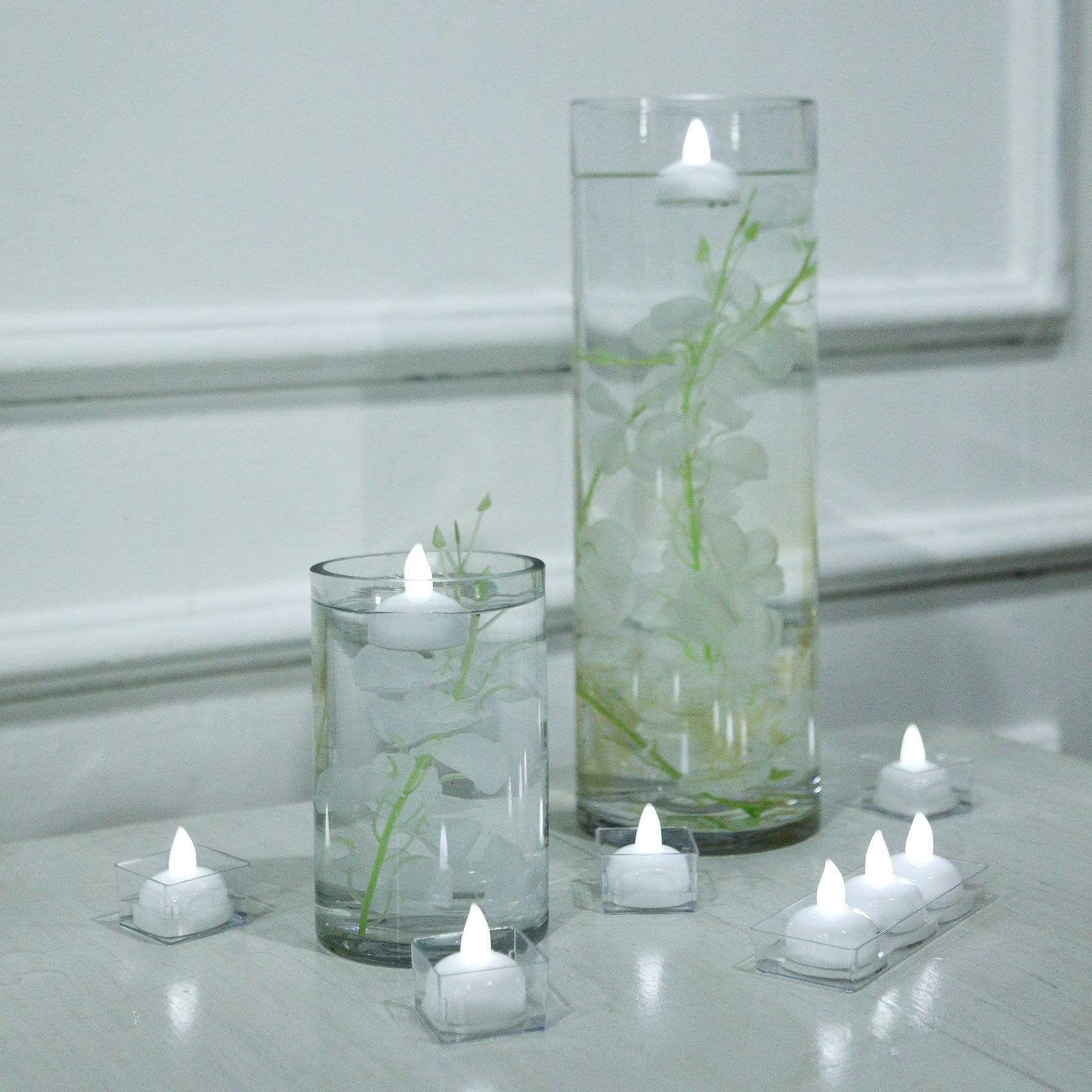 12 White LED Battery Operated Floating Tealight Candles Lights