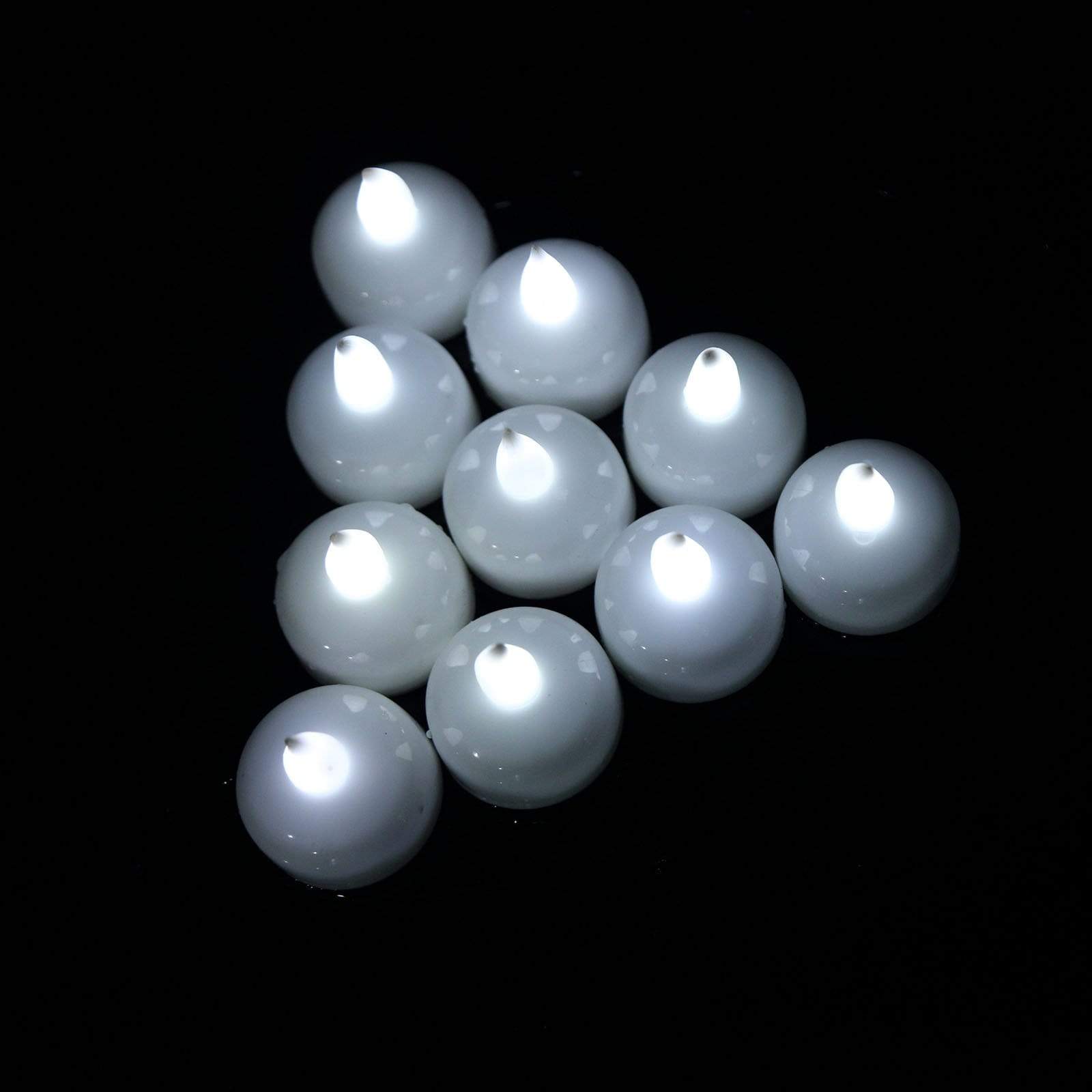 12 White LED Battery Operated Floating Tealight Candles Lights