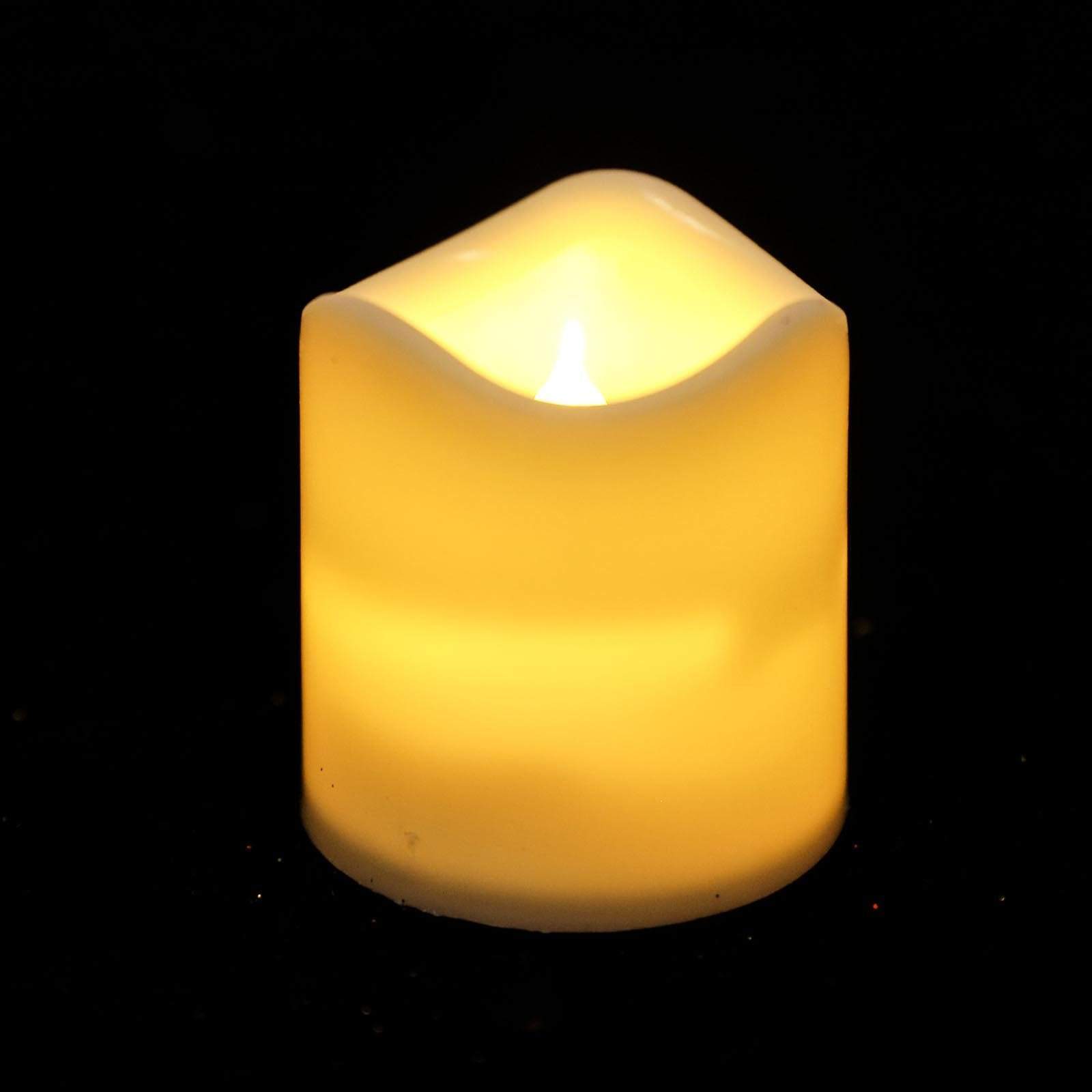 12 White LED Battery Operated Votive Candles Lights