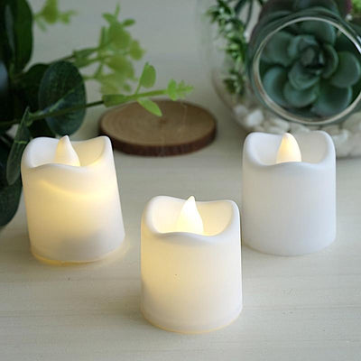 12 White LED Battery Operated Votive Candles Lights