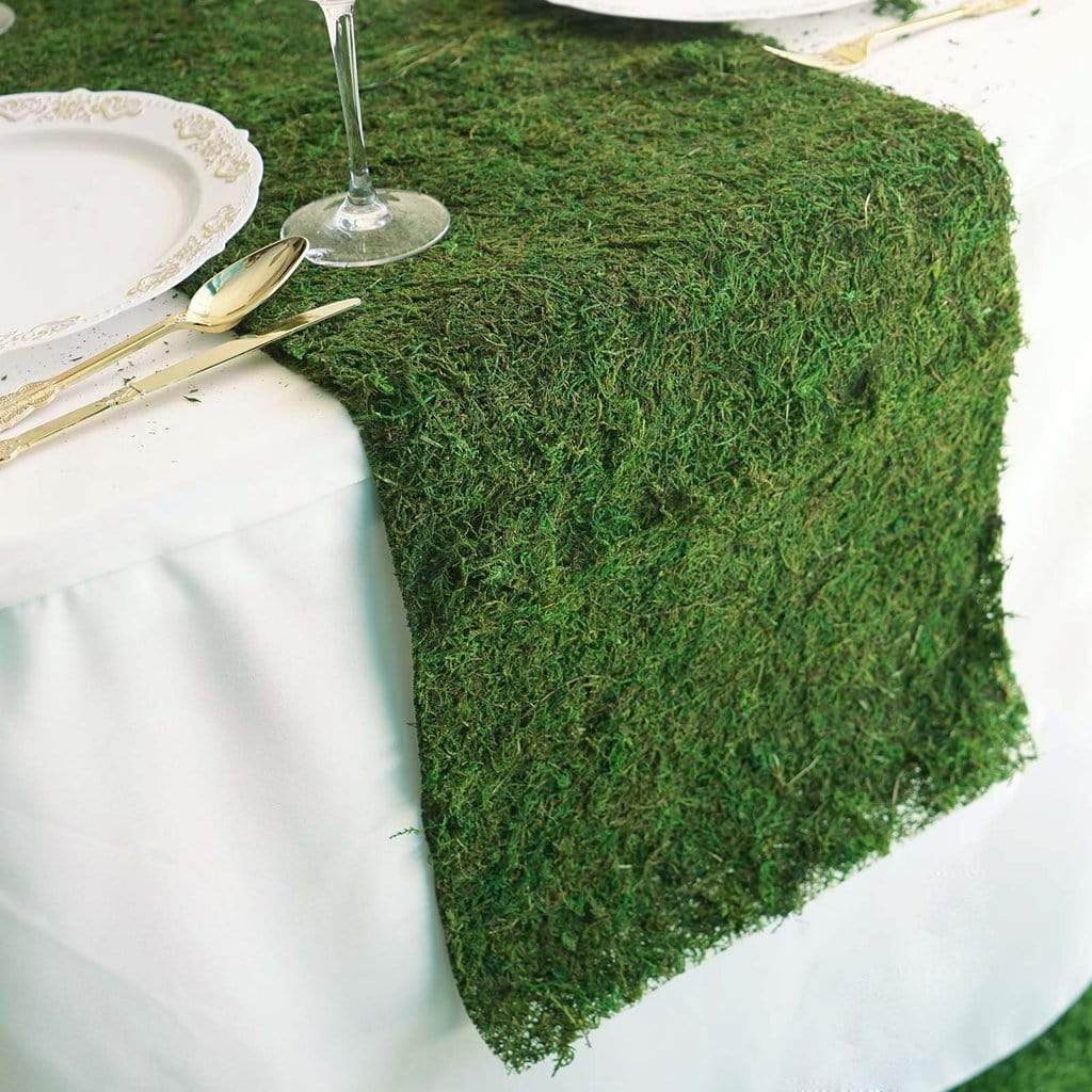 Moss Green Linen Table Runner