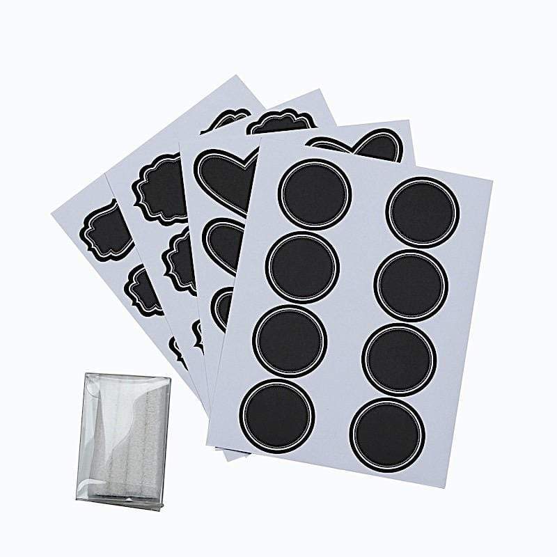 192 Chalkboard Labels Self Adhesive Stickers - Black